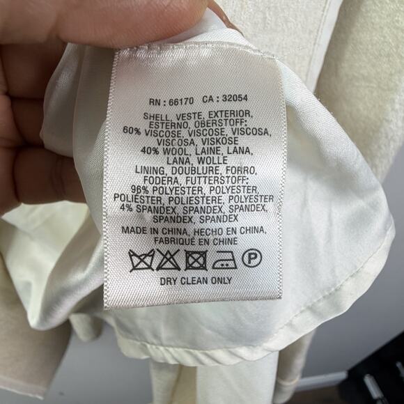 Anthropologie Elevenses Francie Cream Blazer Jacket Size 14 READ Peplum Hem - Picture 10 of 11